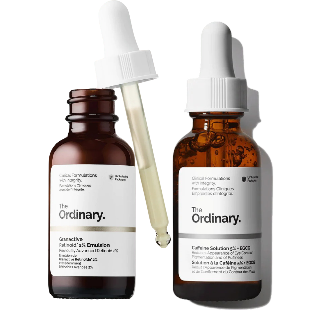 Dúo Para Manchas + Contorno de ojos - Granactive Retinoid 2% Emulsion + Caffeine Solution 5% + EGCG The Ordinary