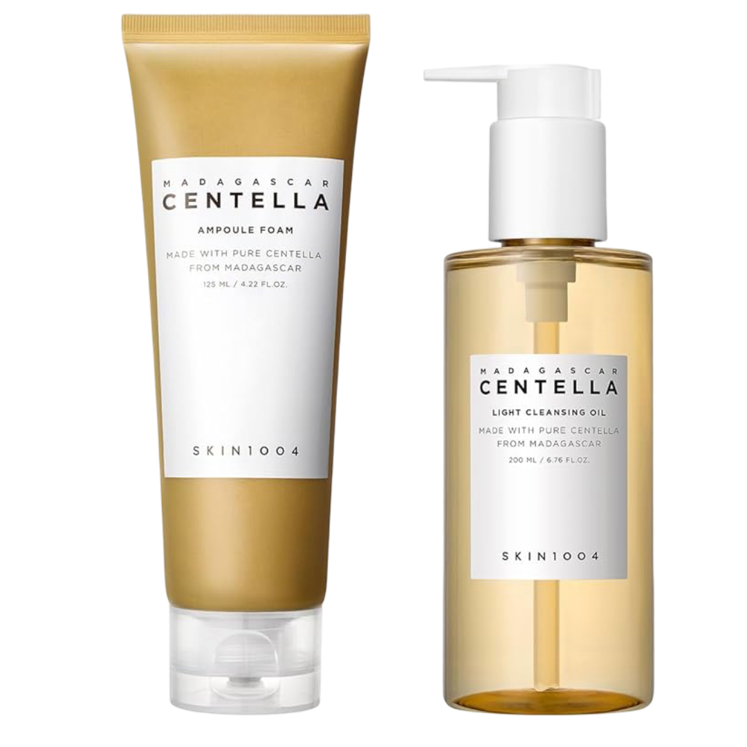 Skin1004 Dúo Madagascar Centella doble limpieza Light Cleansing Oil 200ml + Ampoule Foam 125ml