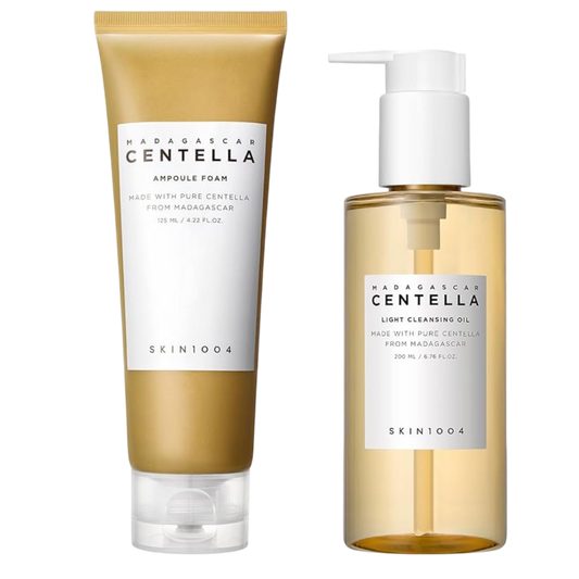Skin1004 Dúo Madagascar Centella doble limpieza Light Cleansing Oil 200ml + Ampoule Foam 125ml
